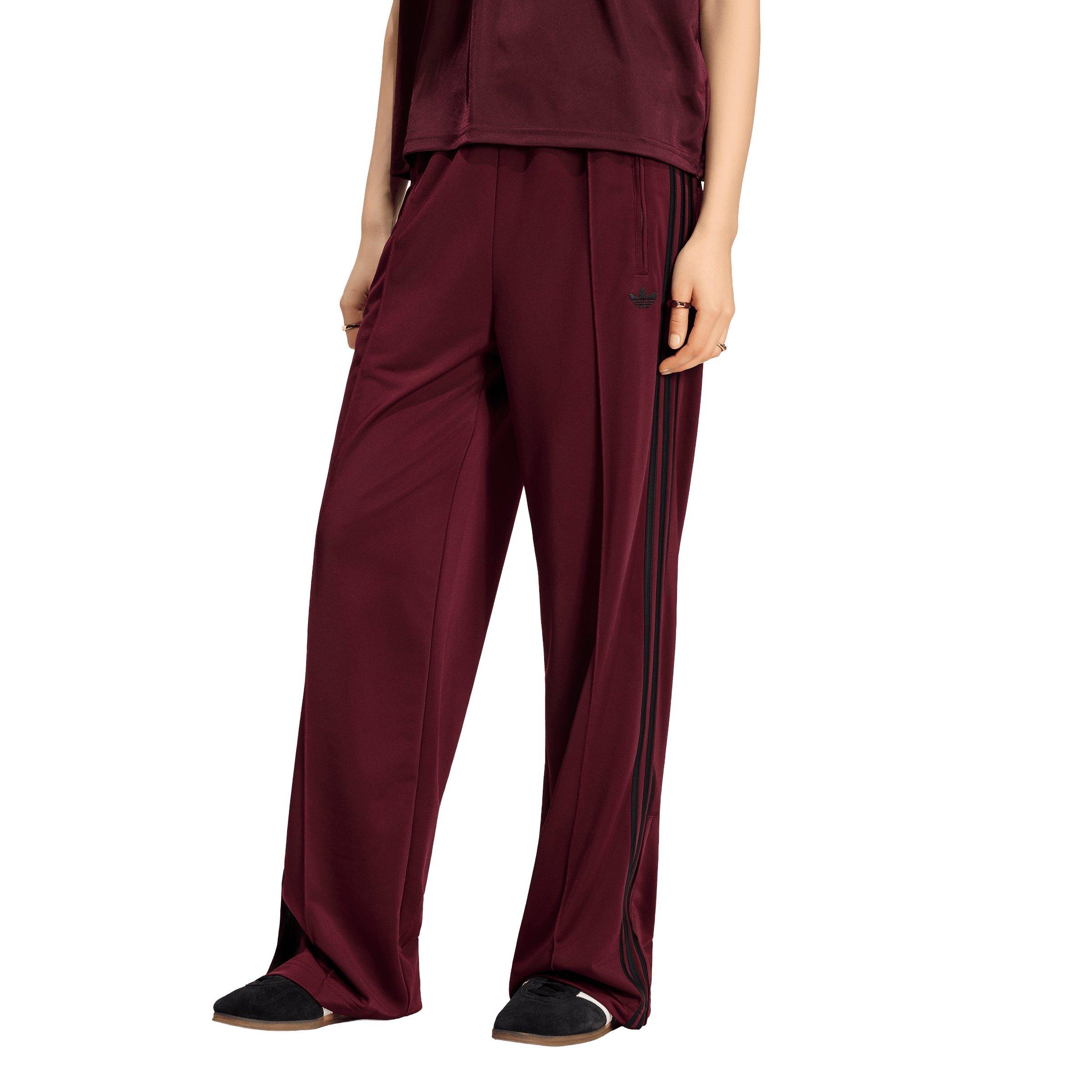 adidas Originals Women's Firebird Loose Tracksuit Pants - Maroon/Black - MAROON/BLACK